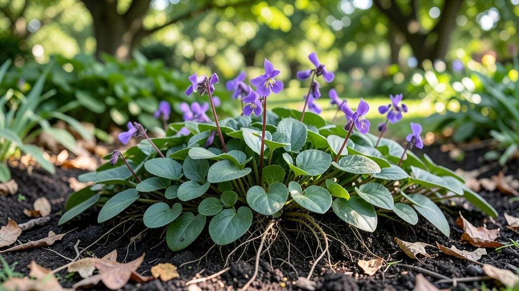 Tiny Purple Flowers in Lawn: Whimsical Clover-Style Ground Cover Magic