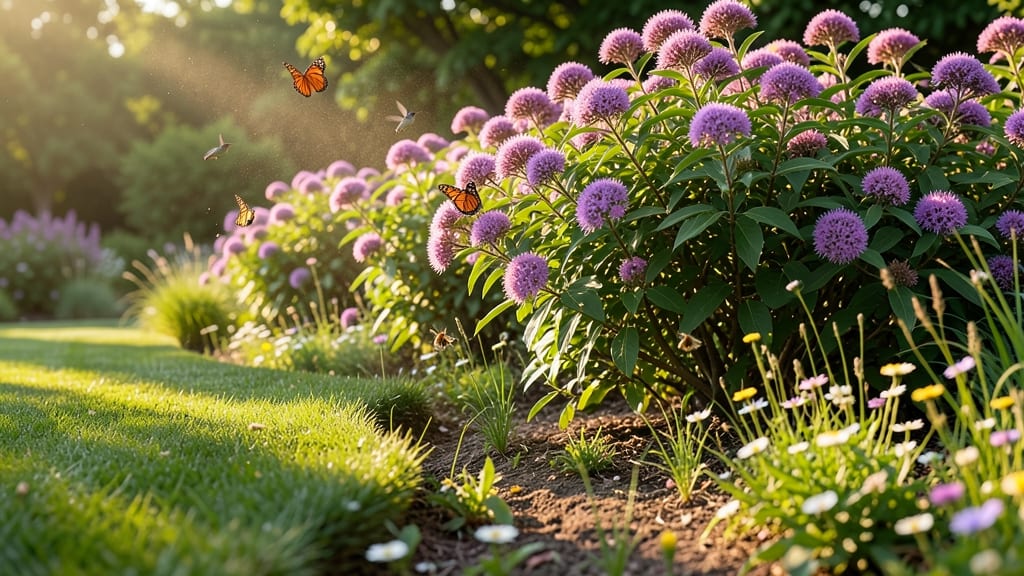 Pollinator-Friendly Butterfly Bush Border