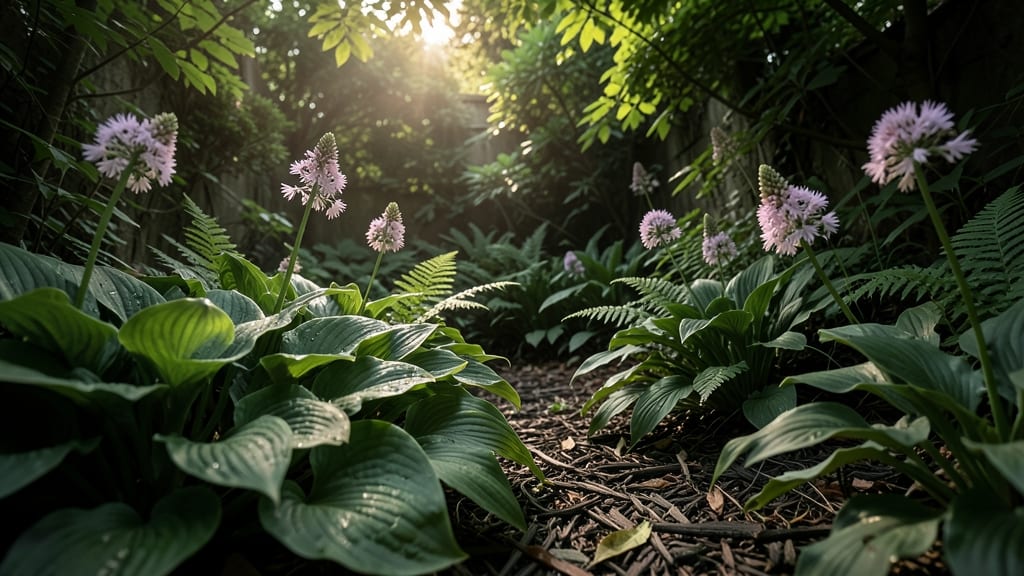 Shade-Tolerant Fern And Hosta Garden