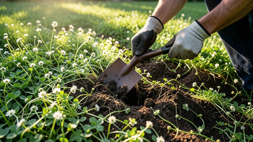 Hoeing for Deep Root Removal